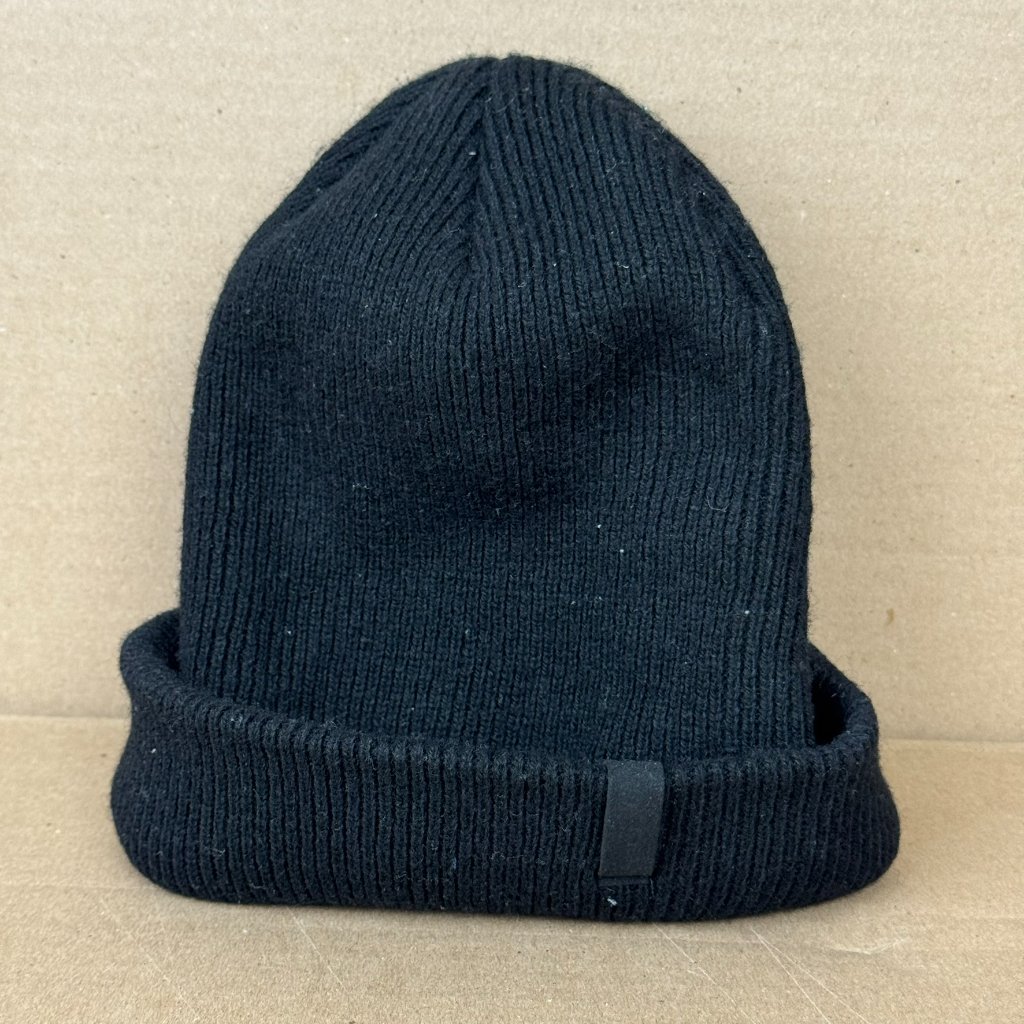Bula+ Unisex Black Merino Wool Blend Beanie Os Ribbed Knit Winter Hat